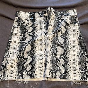 Tinseltown snake skin denim skirt